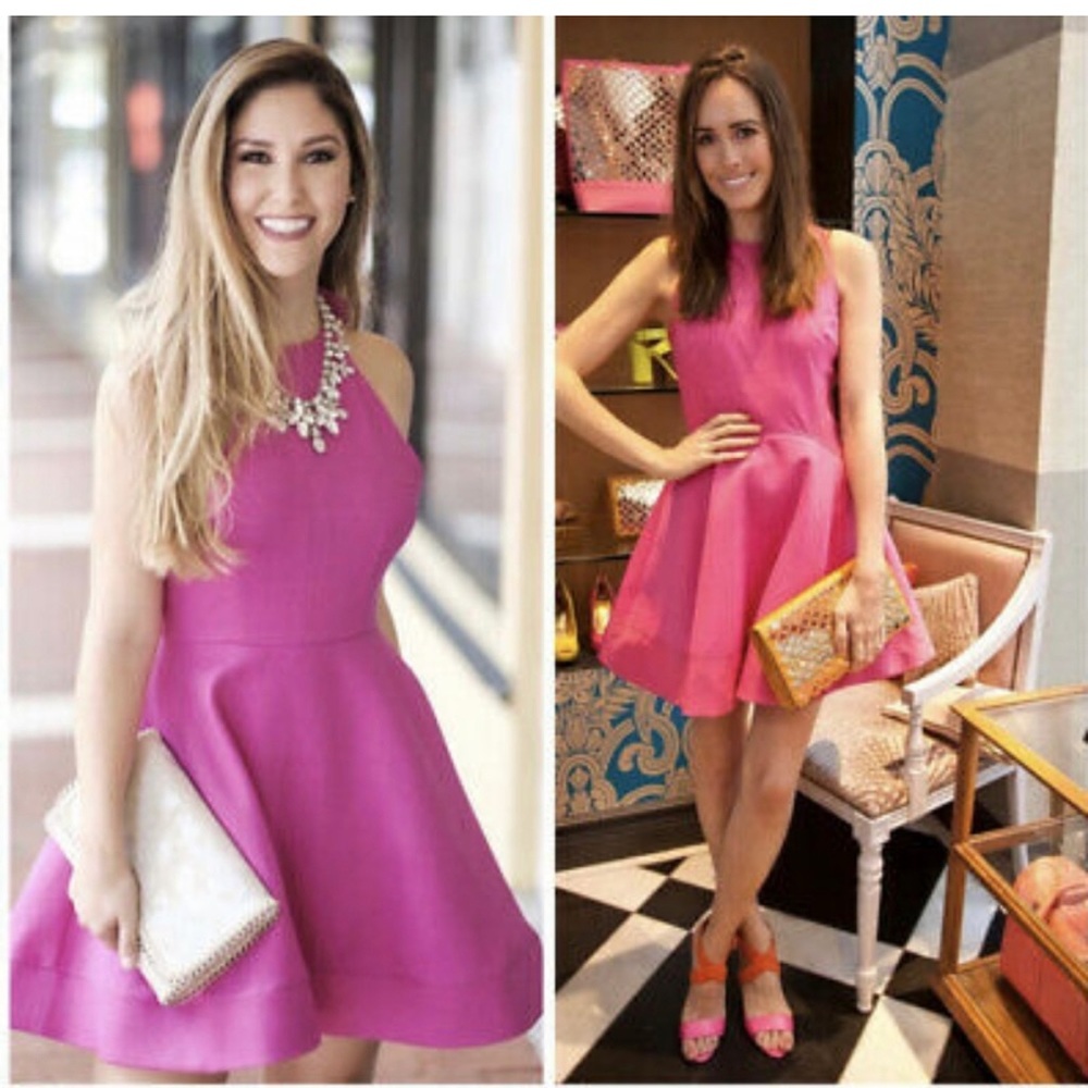 Ted baker Hearn Contrast side pink skater dress